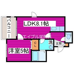 新道東駅 徒歩1分 6階の物件間取画像